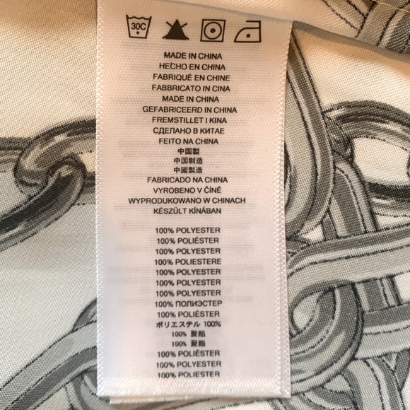 🔥HP🔥 Michael Kors White Chain Pattern Short Sleeve Top. Small - Picture 5 of 8